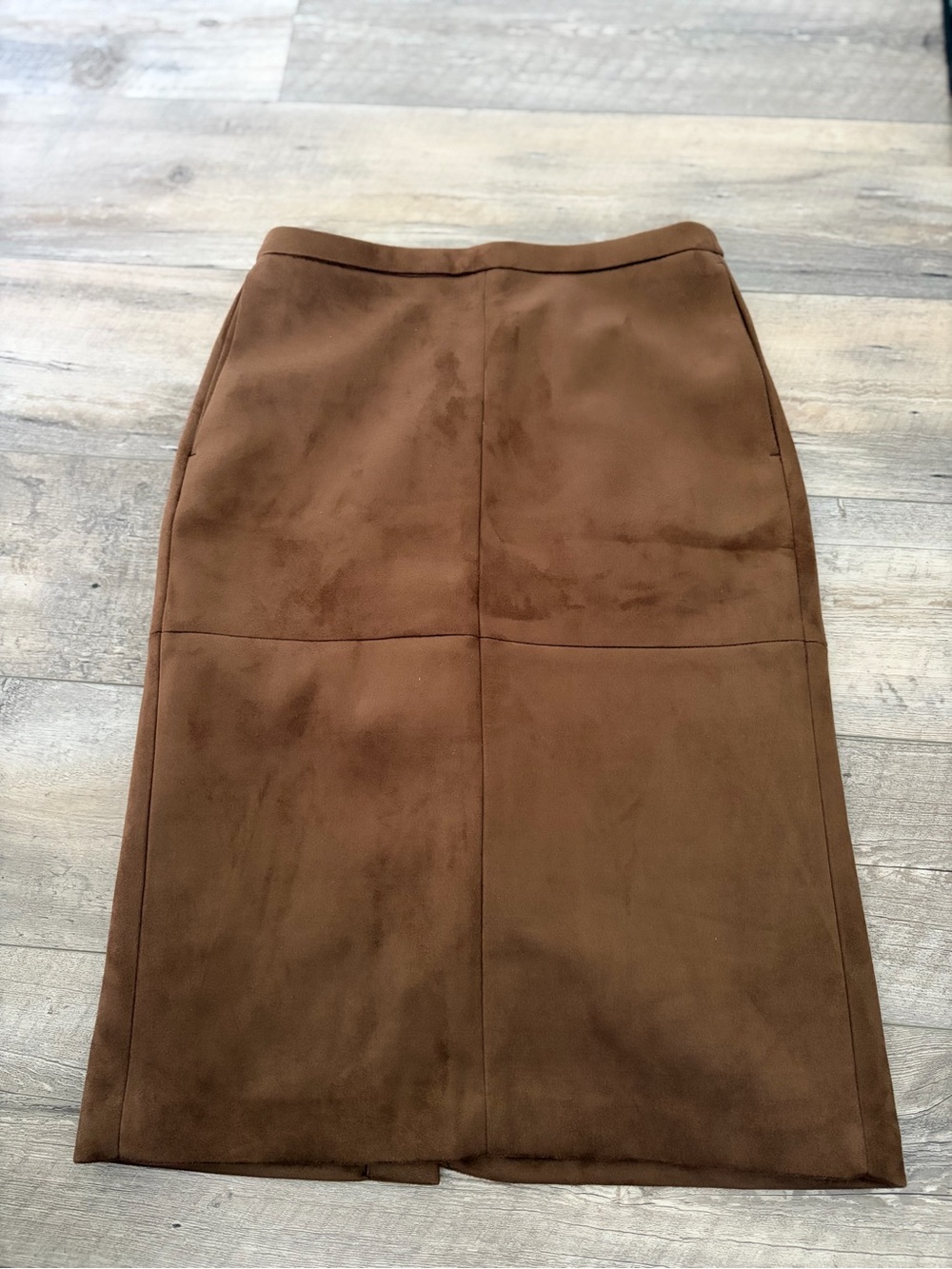 H&M Brown Suede Pencil Skirt